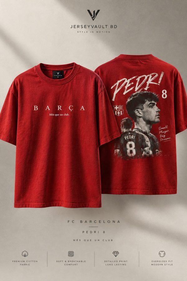 BARÇA Pedri #8 Premium Oversized Tee | JerseyVault BD